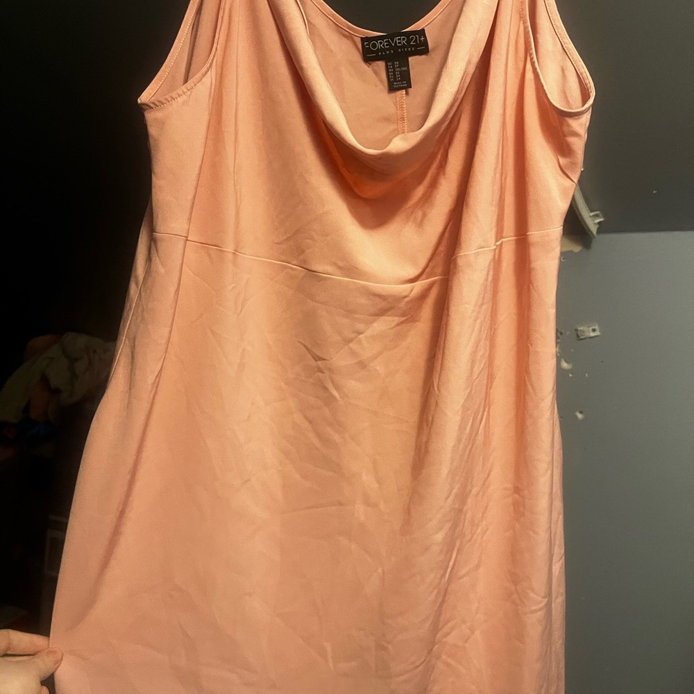 Forever 21 Peach Cowl Neck Mini Dress